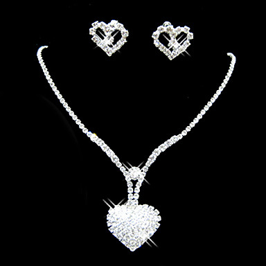 Свадебные Rhinestone Регулируемая Ожерелье и серьги комплект ювелирных изделий