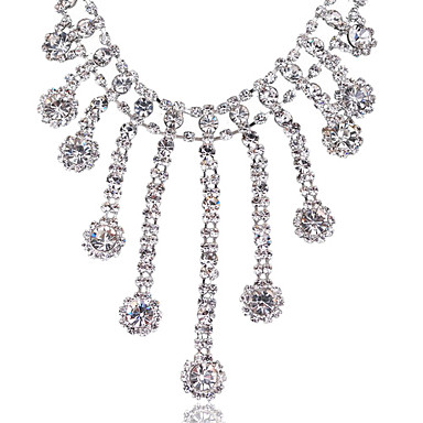 Свадьба Элегантный Rhinestone Crystal серьги и ожерелье комплект ювелирных изделий