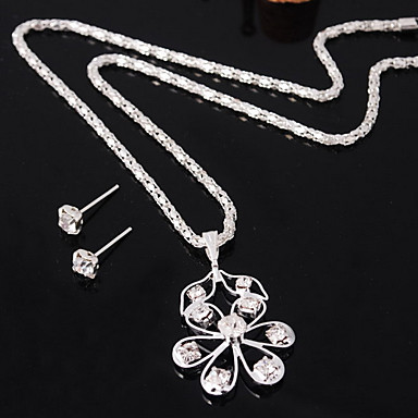 Свадьба Элегантный Rhinestone Crystal серьги и ожерелье комплект ювелирных изделий