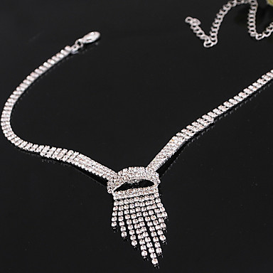 Свадьба Элегантный Rhinestone Crystal серьги и ожерелье комплект ювелирных изделий