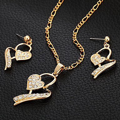 Новый 18K позолоченные ожерелья Серьги Гарнитуры австрийской SWA Rhinestone Ювелирные изделия для женщин