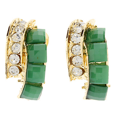 Изящные Rhinestone Jade Green Set Gem Ювелирные изделия