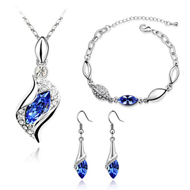 Роскошный Crystal Jewelry Set (в том числе ожерелье и серьги & браслет)