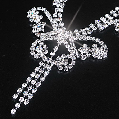 Свадьба Элегантный Rhinestone Crystal серьги и ожерелье комплект ювелирных изделий