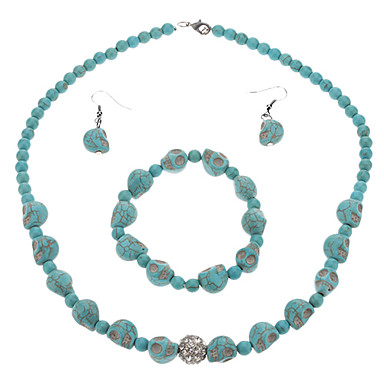 Бирюза Череп форме Set Jewery