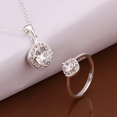 Сладкий Посеребренная медь (Ожерелья & Кольцо)