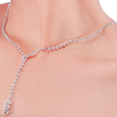 Свадьба Элегантный Rhinestone Crystal серьги и ожерелье комплект ювелирных изделий