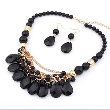 Мода Смола (ожерелья & серьги) Ювелирные наборы (многоканальный Colur, розовый, синий, черный)