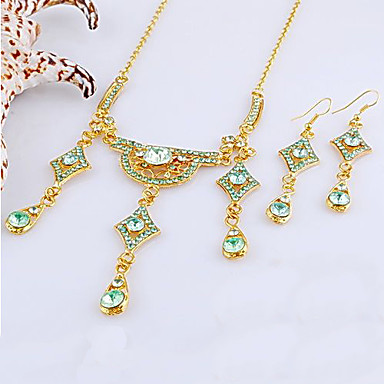 Свадьба Элегантный Rhinestone Crystal серьги и ожерелье комплект ювелирных изделий