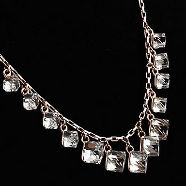 Площадь Rhinestone серьги и ожерелья комплекта ювелирных изделий
