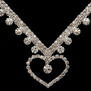 Мода Прозрачный Rhinestone сплава в форме сердца кулон (ожерелья & серьги) Свадебная Ювелирные наборы