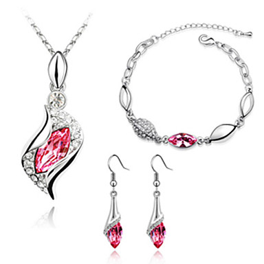 Роскошный Crystal Jewelry Set (в том числе ожерелье и серьги & браслет)