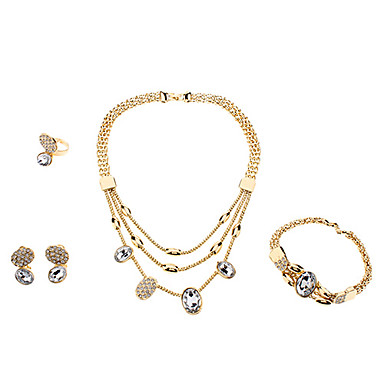 Многокамерные Полный Rhinestone Blue Gem Jewelry Set