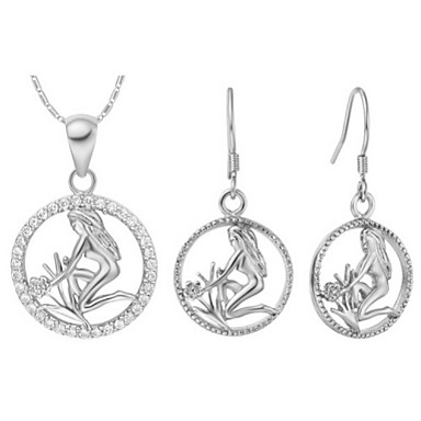 Дева Золото Посеребренная (ожерелья & серьги) Свадьба Ювелирные наборы