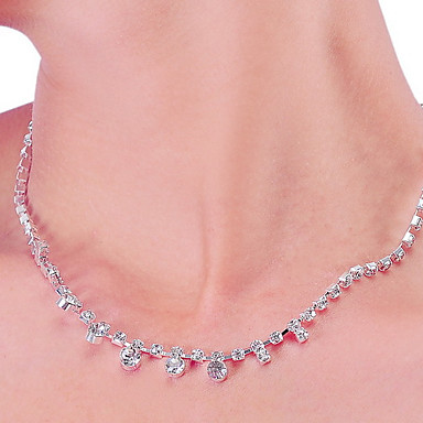 Свадьба Элегантный Rhinestone Crystal серьги и ожерелье комплект ювелирных изделий