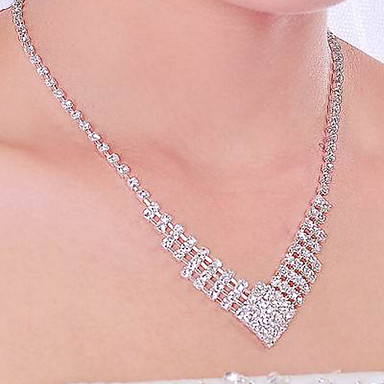 Свадьба Элегантный Rhinestone Crystal серьги и ожерелье комплект ювелирных изделий