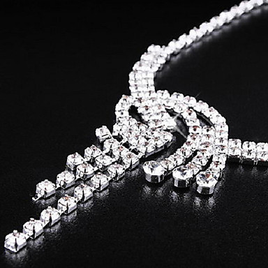 Свадьба Элегантный Rhinestone Crystal серьги и ожерелье комплект ювелирных изделий