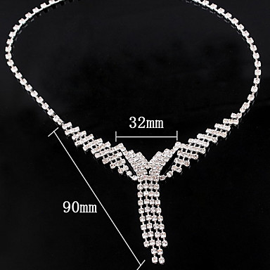Свадьба Элегантный Rhinestone Crystal серьги и ожерелье комплект ювелирных изделий