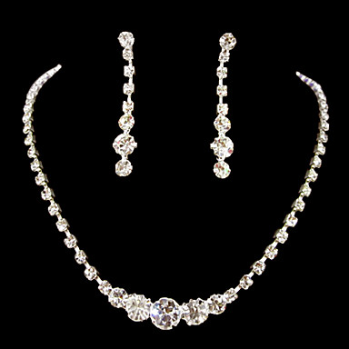 B5966 Круглый серебрение Rhinestone Ювелирные Set