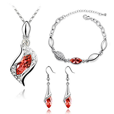 Роскошный Crystal Jewelry Set (в том числе ожерелье и серьги & браслет)