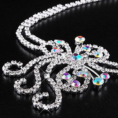 Свадьба Элегантный Rhinestone Crystal серьги и ожерелье комплект ювелирных изделий