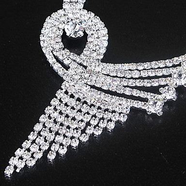Свадьба Элегантный Rhinestone Crystal серьги и ожерелье комплект ювелирных изделий