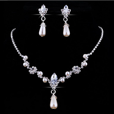 Европейские White Pearl (серьги и ожерелья) Pearl Ювелирные наборы