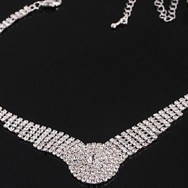 Свадьба Элегантный Rhinestone Crystal серьги и ожерелье комплект ювелирных изделий