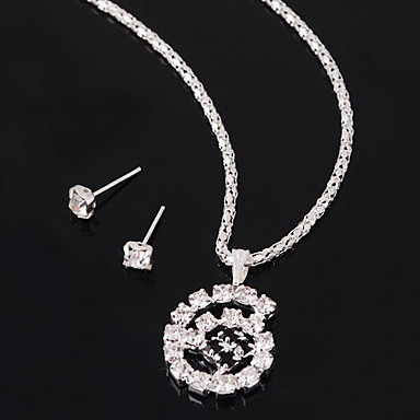 Свадьба Элегантный Rhinestone Crystal серьги и ожерелье комплект ювелирных изделий