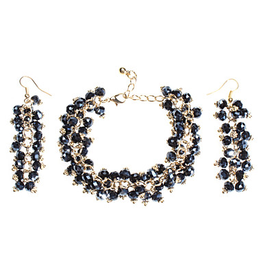 Синяя форма винограда Браслет Серьги