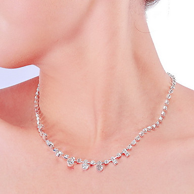 Свадьба Элегантный Rhinestone Crystal серьги и ожерелье комплект ювелирных изделий