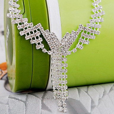 Свадьба Элегантный Rhinestone Crystal серьги и ожерелье комплект ювелирных изделий