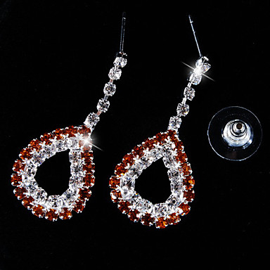 Свадебные Элегантные Rhinestone кристаллическое форму капли Серьги и ожерелье комплект ювелирных изделий