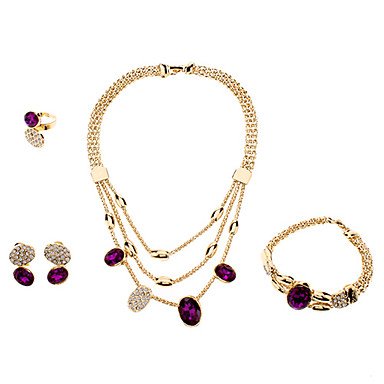 Многокамерные Полный Rhinestone Blue Gem Jewelry Set