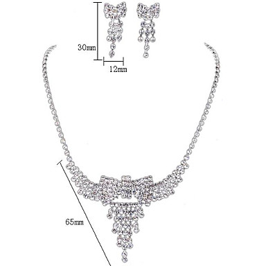 Свадьба Элегантный Rhinestone Crystal серьги и ожерелье комплект ювелирных изделий