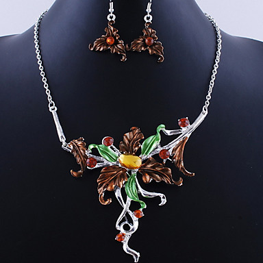 Свадьба Элегантный Rhinestone Crystal серьги и ожерелье комплект ювелирных изделий