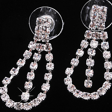 Свадьба Элегантный Rhinestone Crystal серьги и ожерелье комплект ювелирных изделий