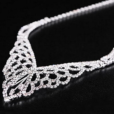 Свадьба Элегантный Rhinestone Crystal серьги и ожерелье комплект ювелирных изделий