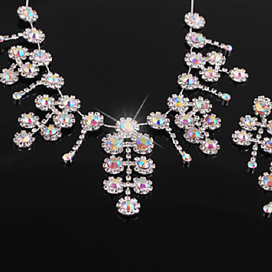 Свадьба Элегантный Rhinestone Crystal серьги и ожерелье комплект ювелирных изделий