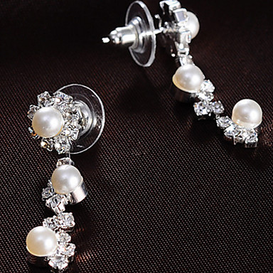 Свадьба Элегантный Перла Rhinestone Crystal серьги и ожерелье комплект ювелирных изделий