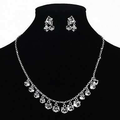 Площадь Rhinestone серьги и ожерелья комплекта ювелирных изделий