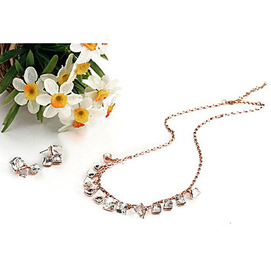 Площадь Rhinestone серьги и ожерелья комплекта ювелирных изделий