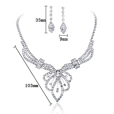 Свадьба Элегантный Rhinestone Crystal серьги и ожерелье комплект ювелирных изделий