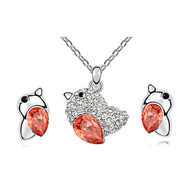 Прекрасный Chick Rhinestone с хрустальное яйцо Платиновый покрытием Установить ювелирные изделия