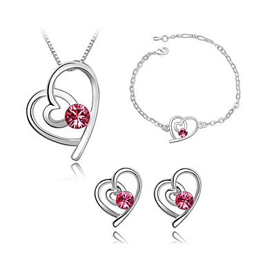 Роскошный Crystal Jewelry Set (в том числе ожерелье и серьги & браслет)