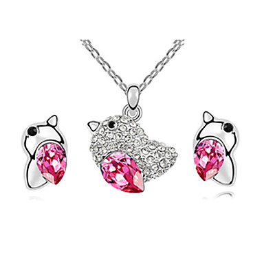 Прекрасный Chick Rhinestone с хрустальное яйцо Платиновый покрытием Установить ювелирные изделия