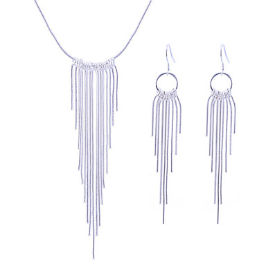 Lureme 925 Посеребренная кисточкой ожерелье серьги комплект ювелирных изделий