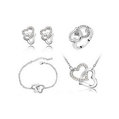 Двухместный Серьги Сердца & Set ожерелье ювелирных изделий