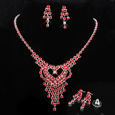 Свадьба Элегантный Rhinestone Crystal серьги и ожерелье комплект ювелирных изделий