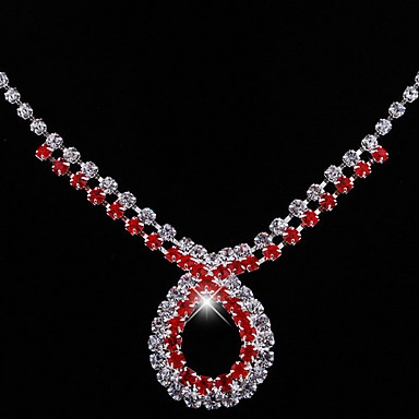 Свадьба Элегантный Rhinestone Crystal серьги и ожерелье комплект ювелирных изделий